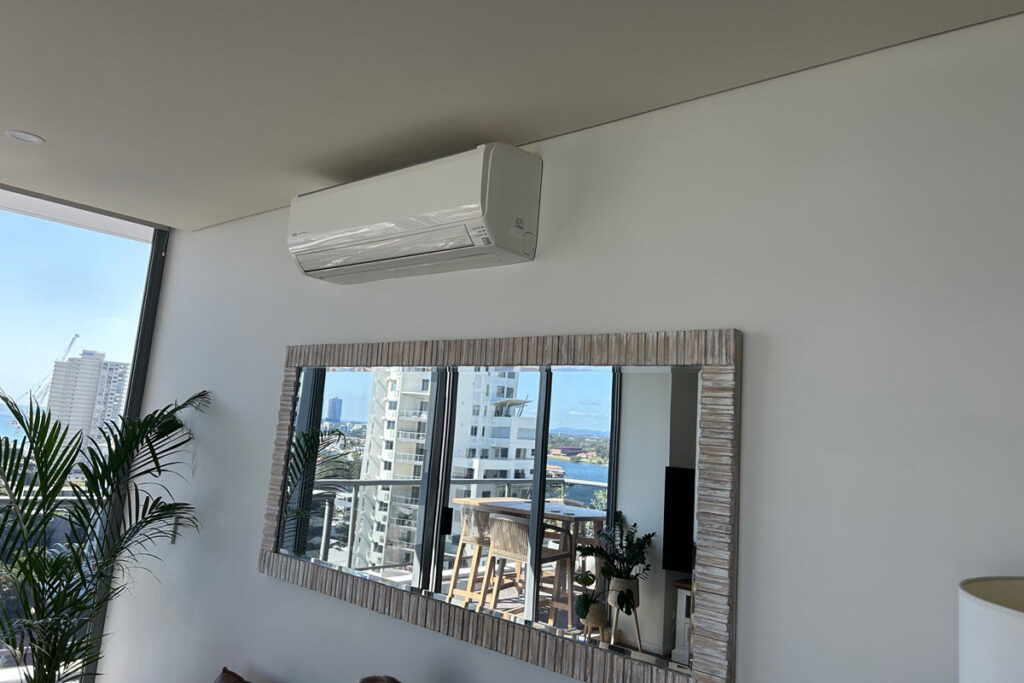 Air Conditioning Split System Unit Installed In Luxury Apartment